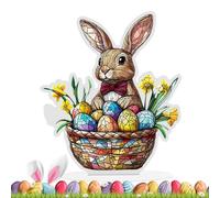 Cartoon Easter Bunny Egg Decoration - Bunny Decor | Easter Bunnys Decor | Seasonal Easters Cute Colorful 2d Acrylic | Spring Desk Decors Rabbit Egg Centerpiece for Dining Room Mantle Bedroom Shelf