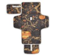 Cartoon Evil Halloween arancione zucca riutilizzabile fasciatoio per bambino con tasca in tessuto fasciatoio fasciatoio portatile per ragazza e ragazzo cambiadores de pa?ales para Bebes