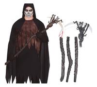 CARTOON Falce insanguinata smontabile150 cm da assemblare accessorio per travestimenti e costumi di carnevale halloween feste a tema
