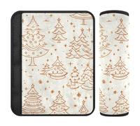 Cartoon Fantasy Gold Christmas Pinetree 2 Pack cintura di sicurezza tracolla pad, Stop cintura di sicurezza taglio nel collo, cuscinetti per cintura di sicurezza per borsa furgone zaino 25,4 x 19,6 cm