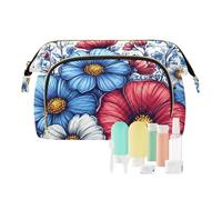 Cartoon Fiore 4 di luglio Giorno dell'indipendenza Appeso Sacchetto Cosmetico Portatile Donne Portamonete per Custodie di Carta Soldi Organizzatori monedero de tela para mujer, cartone animato, fiore