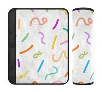 Cartoon Firework Ribbon Bianco 2 Pack seggiolino auto pad copertura protegge il collo e le spalle per SUV Protector para cinturón de carro