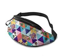 Cartoon Fish Of Doodles Cintura da corsa Borsa in vita Borsa in vita con cintura regolabile per viaggi all'aperto Sport Ciclismo Corsa