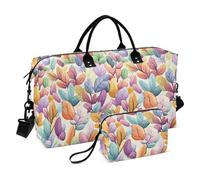 Cartoon Foglie Colorate Decorativo Weekender/Pernottamento Duffel Sport Palestra Bag con Toiletry Bag per Escursionismo Impermeabile Bolsa de Mano para ropa de