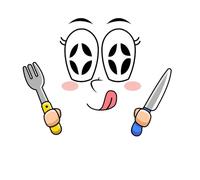 Cartoon Food Emotions Creative Wall Sticker Living Decoration Autoadesivi (2 set)