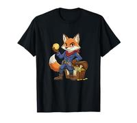 Cartoon Fox Explorer con Monete Scrigno del Tesoro Maglietta