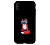 Cartoon Fox Gamer in VR Headset Giocoso Nerd Custodia per iPhone XS Max