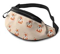 Cartoon Foxes casual Unisex da viaggio Tasca da corsa Borsa da attesa all'aperto con cinturino regolabile