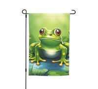 Cartoon Frog 1 Stampa 30,5 x 18 pollici Floreale Giardino Bandiera Tutte Le Stagioni Outdoor Yard Decor Spessore Per Prati Bandiera