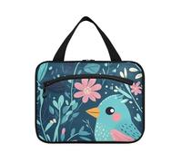 Cartoon Funny Bird Turquoise Hanging Kit da viaggio per gli uomini con gancio, borse lavabili di design per gli uomini per adulti Hotel estuche para brochas maquillaje L