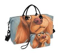 Cartoon Funny Cocker Brown Spaniel Dog Decorative Duffel Bags Sport Palestra Tote Bag con Cinghia Regolabile per Aereo Viaggiare Impermeabile bolso de para Hombre