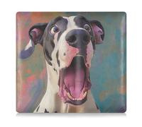 Cartoon Funny Great Dane Dogs Fear Pu Leather Auto Registrazione Assicurazione & ID Card Holder Auto Truck Comparment Accessori Custodia per carte, Documento essenziale, Patente di guida Veicolo