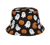 Cartoon G-Host Pumpkin Design Unisex Cappelli A Secchiello Protezione UV Bucket Hat Protezione Solare Cappelli Estivo per All'Aperto Trekking Escursionismo Caccia