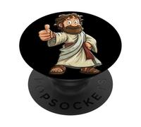 Cartoon Gesù Cristo Costume per Pollice Up Lovers PopSockets PopGrip Adesivo