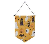 Cartoon Ghosts Zucca Scheletri Pipistrelli Arancione appeso banner con asta telescopica partito banner appeso a parete decorazioni per feste per interni, feste all'aperto suministros para fiesta de a