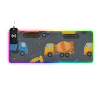 Cartoon Giallo e Blu Truck Wirel Ricarica Luminoso Personalizzato Mouse pad Scrivanie lisce 89,9 x 40,6 cm Grande Tappetino per Mouse Gaming