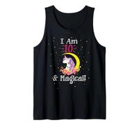 Cartoon Girls I Am 10 & Magical Unicorn Birthday Canotta