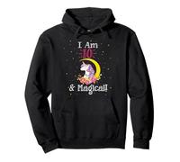 Cartoon Girls I Am 10 & Magical Unicorn Birthday Felpa con Cappuccio