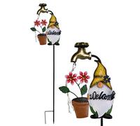Cartoon Gnome Solar Stake Lights for Outdoors | Fun LED Landscape Lighting | Waterproof Twinkling Decoration for Winter and Christmas | Perfect for Backyards, Walkways, and Garden Pathways