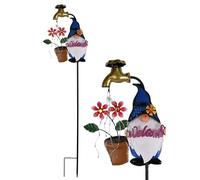 Cartoon Gnome Solar Stake Lights for Outdoors | Fun LED Landscape Lighting | Waterproof Twinkling Decoration for Winter and Christmas | Perfect for Backyards, Walkways, and Garden Pathways