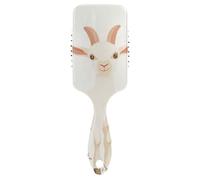Cartoon Goat White anti statica spazzola capelli ricci Progettato testa massaggiatore cuoio capelluto per capelli lunghi con manico ergonomico cepillo para cabello