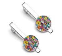 Cartoon Graffiti Mostro Divertente Fermacravatta Fermacravatta Clip Fermacravatta Clip Regolare Cravatte Cravatta Regali Decorativi, 5.5x2.2cm, Metallo