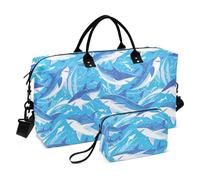 Cartoon Grande Squalo Bianco Cielo Blu Decorativo Grande Borsa Palestra Sport Duffel Borse con Toiletry Bag per Aereo Viaggio Impermeabile bolsas de para Mujer en Avion