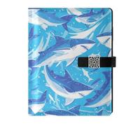 Cartoon Great White Shark Sky Blue pelle foderato soggetto notebook delicato spirale notebook college per college 6.7x9.2