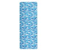 Cartoon Great White Shark Sky Blue tappetini da yoga per allenamento a casa per gli uomini stampati, antiscivolo, asciugamano per tappetino da yoga con borsa per il trasporto tapete para ejercicio