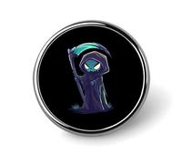 Cartoon Grim Reaper Round Lapel Pins Decorative Metal Brooches Funny Button Badge for Clothing Bag Hat Gifts