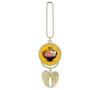 Cartoon Hotpot Doodle Car Hanging Ornament Rear View Mirror Pendant Lucky Presents Hanging Ornament Funny Car Pendant for Office Auto Home Decoration Gold-style