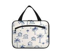 Cartoon House Summer Coconut Tree Hanging articoli da toeletta Borsa per le donne con gancio, Designer Kit multifunzionale Bag per accessori per le donne Toilet bolsas de maquillaje para Mujer L