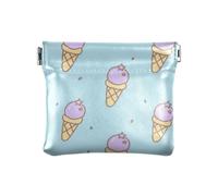 Cartoon Ice Cream Blu di Modo Piccola Borsa Della Moneta di Cuoio Impermeabile Mini Cambiamento Portafoglio Tasca Della Moneta per Gli Uomini Donne Viaggio pe