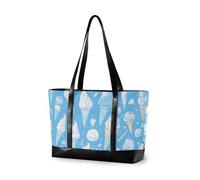 Cartoon Ice Cream Blu Elettrico Robusto 14 pollice laptop tote con cerniera tote bag per le donne lavoro per la scuola con tablet bolsos segreto para mujeres