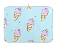 Cartoon Ice Cream Blu Riutilizzabile Piatto Mat 18x24 Rettangolo Grande Scolapiatti Mat Decorativo Home Decor Essentials
