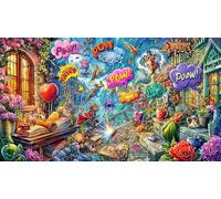Cartoon image mixed graffiti Puzzle 1000 pezzi per adulti - Gioco estremamente difficile & Stimolante Idea regalo perfetta 38x52/1000pcs