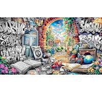 Cartoon image mixed graffiti Puzzle 1000 pezzi per adulti - Gioco per la famiglia difficile & Stimolante Attività domestica 75x50/1000pcs