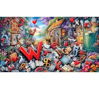 Cartoon image mixed graffiti Puzzle 1000 pezzi per adulti - Gioco per la famiglia difficile & Stimolante Attività domestica 38x52/1000pcs