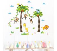 Cartoon Jungle Animal Decals Adesivi murali removibili Combinazione libera per