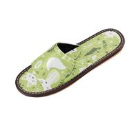Cartoon Jungle Fox Fluorescente Verde Casual Doccia Pantofole Indoor ed Outdoor Lavabile Leggero Personalizzato Open Toe Camera Da Letto Scarpe per Ospiti, Hotel, Viaggi, Aereo zapatillas para mujer