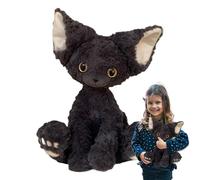Cartoon Kachi Devon Curly Black Cat Doll - Giocattolo di peluche autentico ufficiale, simpatico peluche di peluch | Peluch per divano ornamento per bambini, regalo di compleanno per adulti