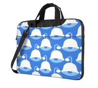 Cartoon Laptop Bag Laptop Custodia Con Spallacci & Maniglia Messenger Borsa A Tracolla Per Ufficio Business, Campana Blu, 14 inch