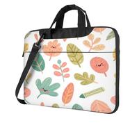 Cartoon Laptop Tote Bag Laptop Custodia per il trasporto con spallacci e maniglia Borsa per computer per lavoro e viaggio, Foglie dei, 13 inch