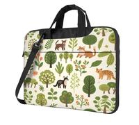 Cartoon Laptop Tote Bag Laptop Custodia per il trasporto con spallacci e maniglia Borsa per computer per lavoro e viaggio, Animali e Piante dei cartoni, 13 inch