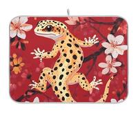 Cartoon Leopard Animale Rettile Rosso Riutilizzabile Stuoia di essiccazione 18x24 Rettangolo Grande Scolapiatti stuoie per il bancone della cucina Decorativo Home Decor Essentials