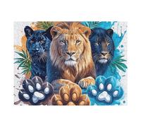 Cartoon Lion Tiger Puzzle 500 Pezzi Sfida Rompicapo Estrema Wildlife Impossibile Da Completare Per Collezionisti Esperti Regalo Per Chi Ama Le Sfide 500 PCS