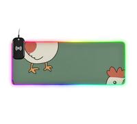 Cartoon Little White Chicken Green Wirel Charging Glowing Mouse pad Gaming Lavabile Home Office 89,9 x 40,6 cm Mouse opaco per Scrivania