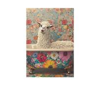Cartoon Llama Retro Vasca da bagno bandiere navy all'aperto Halloween banner per la decorazione del giardino 28x40 doppia faccia