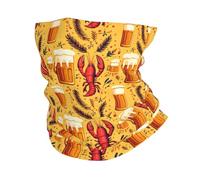 Cartoon Lobster Beer Protezione UV Headwrap Multiuso Sciarpa al Collo Protezione del Viso per Motocicletta Adulto Estivo