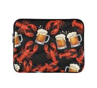 Cartoon Lobster Red imbottito Laptop Sleeve per lavoro e campus | Custodia trapuntata per computer portatile per lavoratori remoti durante i giorni universitari, taglia M